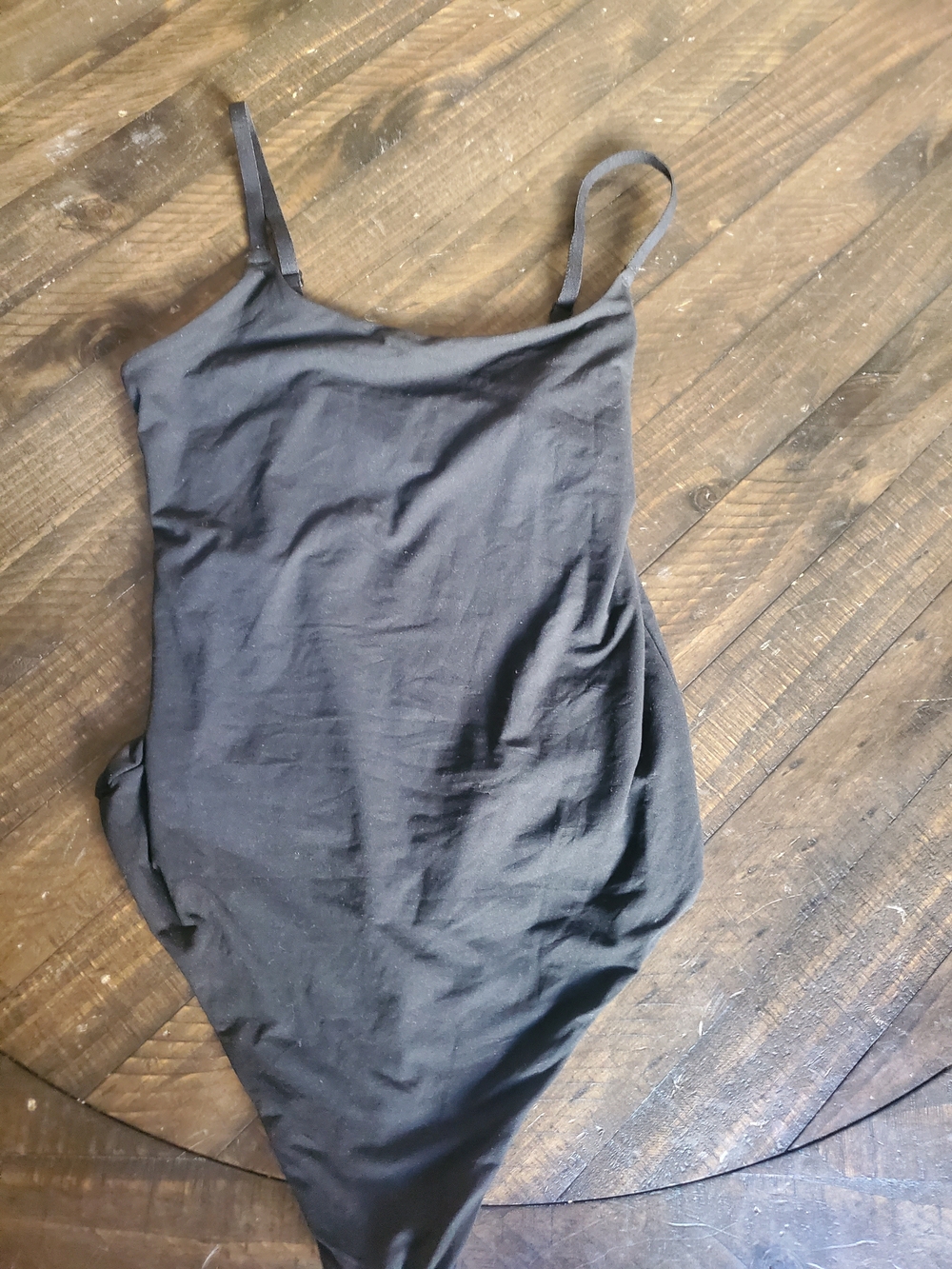 Auden Black Scoop Neck Thong Bodysuit